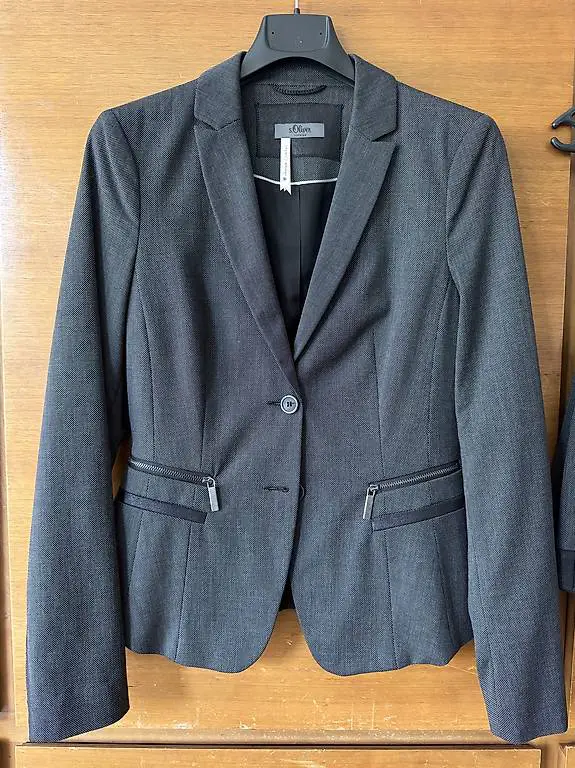 S. Oliver, grau/schwarzer Damenanzug Gr34/36
