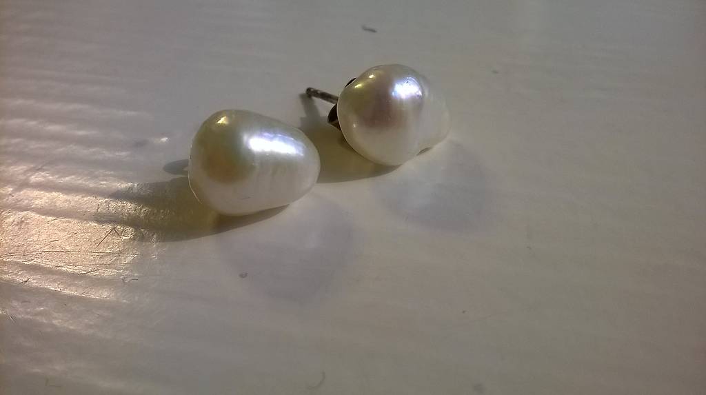 süsswasserperlen ohrstecker mit 925 silber