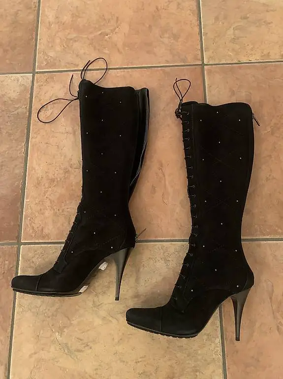 Designer Stiefel Velourleder Gr 37