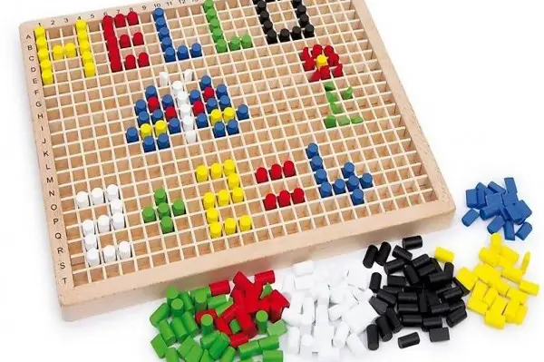  Mosaik Steckbox mit bunten Holzstiften