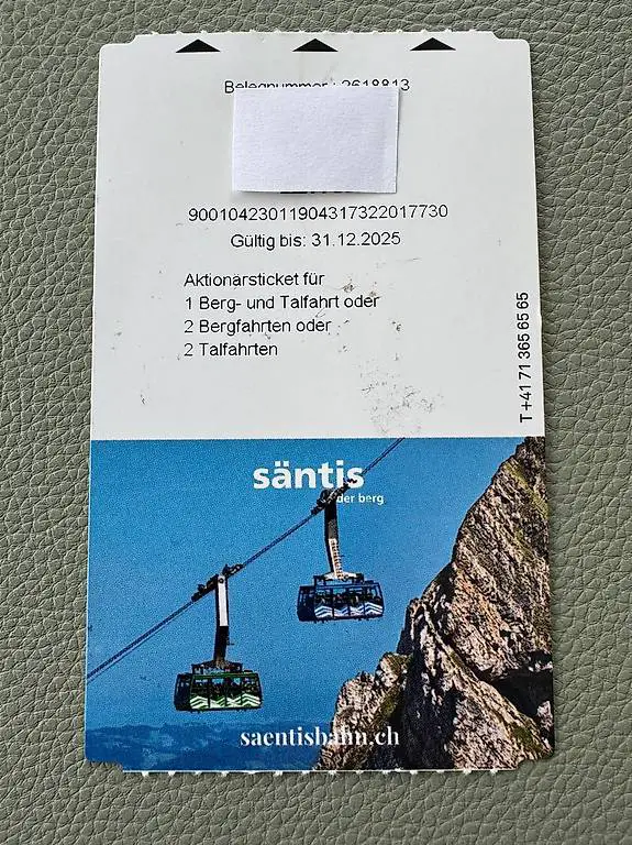 Ticket für Säntisbahn