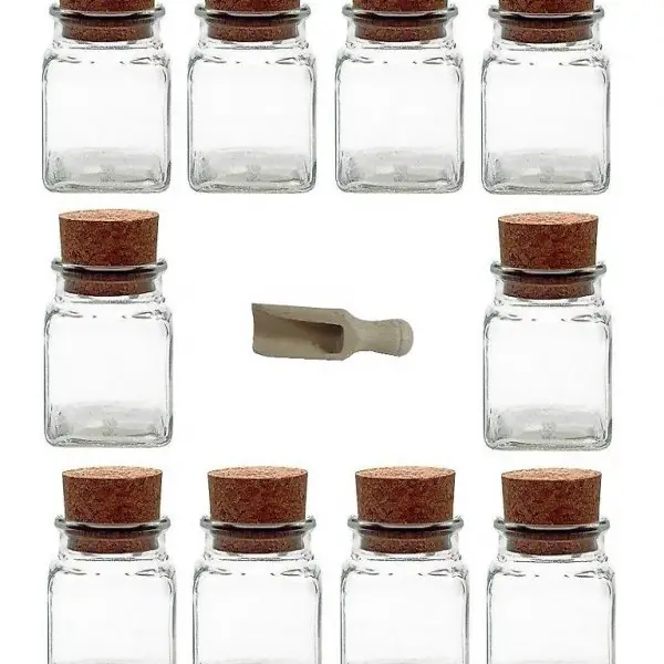  10 x Gewürzglas eckig 120 ml
