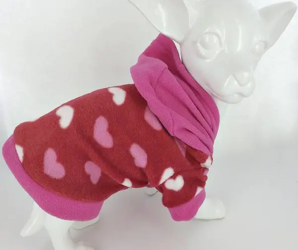  F+M HEARTS Faserpulli rot für Chihuahua Gr.S