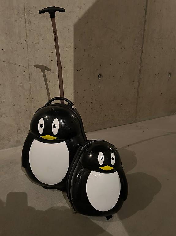 Pinguin Kinderkoffer und Rucksack von Monopol