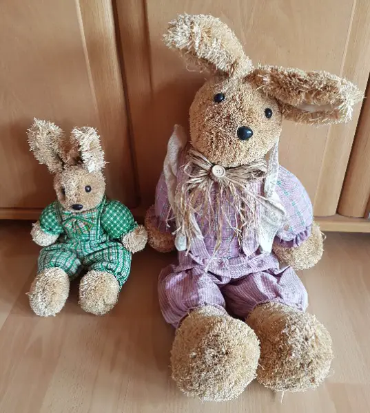 2 hasen / ostern / deko / vintage style