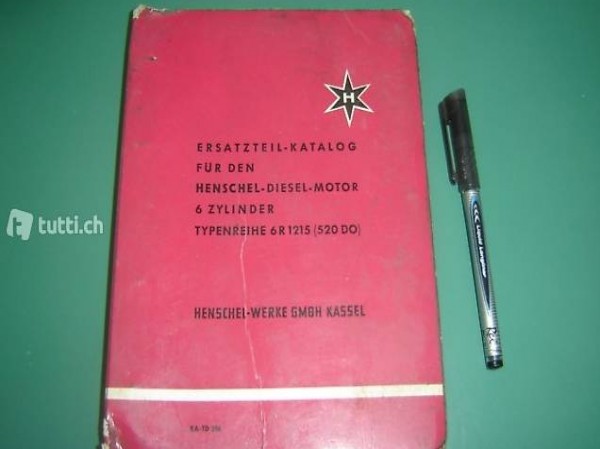Ersatzteilkatalog Buch Henschel Dieselmotor 6 Zylinder alt
