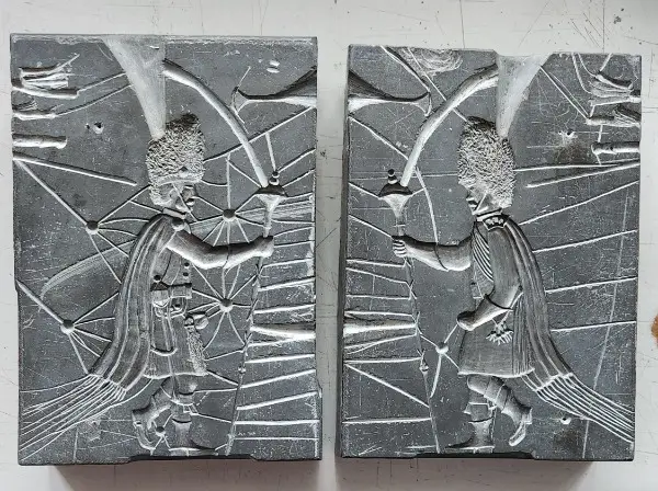 Zinngussformen (Schieferstein) für schottische Militärmusiker