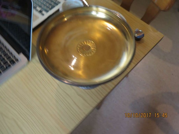 Früchteschale mit Glas Einsatz aus den 20er Jahren