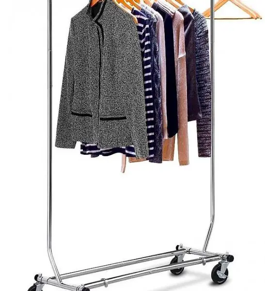  Edstahlstahl Kleiderständer auf Rollen 113 kg