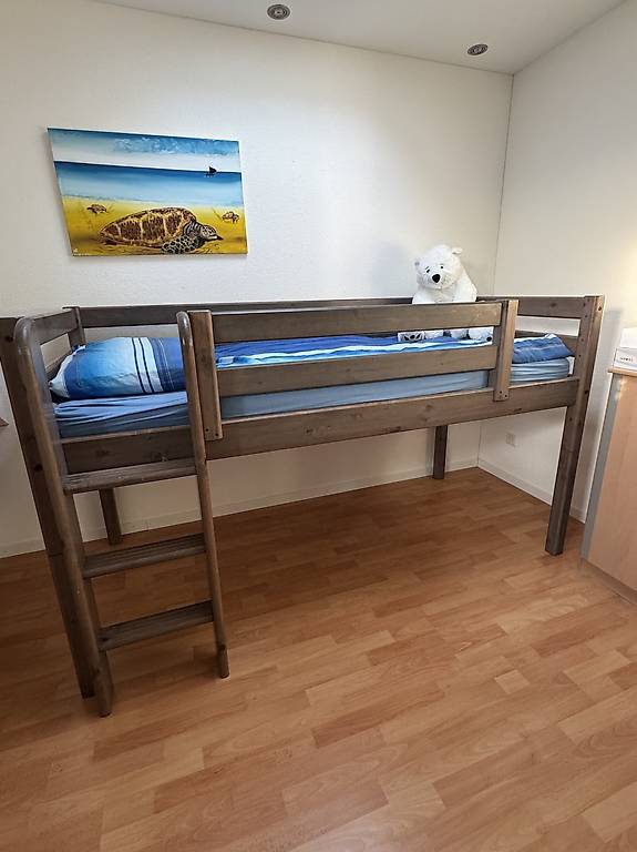 FLEXA Halbhochbett "terra" mit gerader Leiter und Rutschbahn