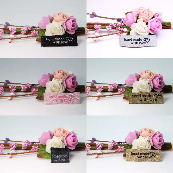 Label "Hand made with love" / 6 Farben Auswahl / 1 Stk. 0.50