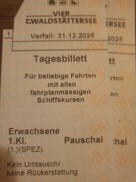 Tagesbillett Vierwaldstättersee 1 Klasse