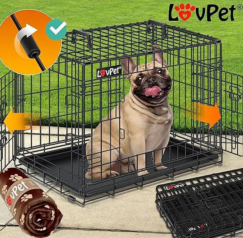 Hundekäfig klappbar Hundetransportkäfig Inkl. Fleecedecke