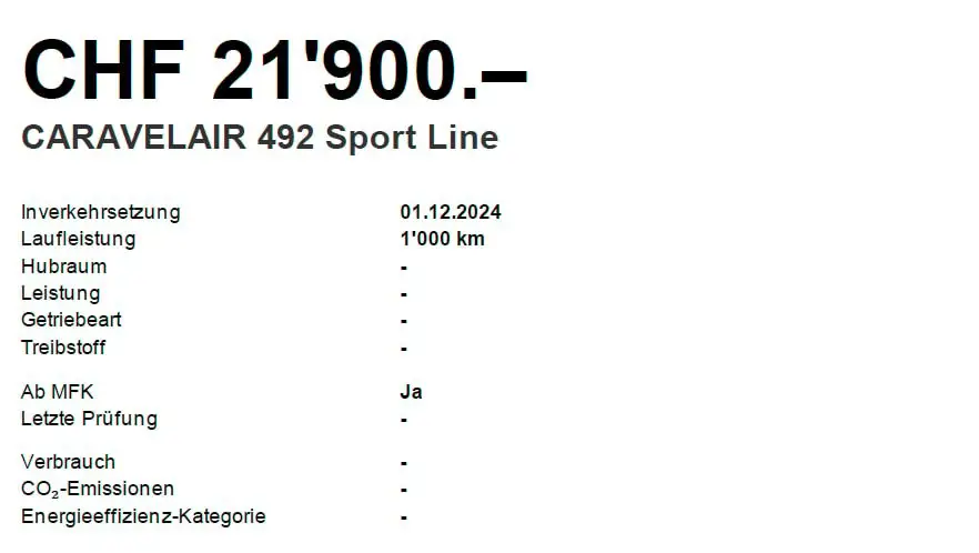 caravelair 492 sport line