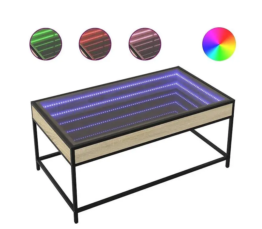 Couchtisch mit Infinity-LED Sonoma-Eiche 90x50x41 cm
