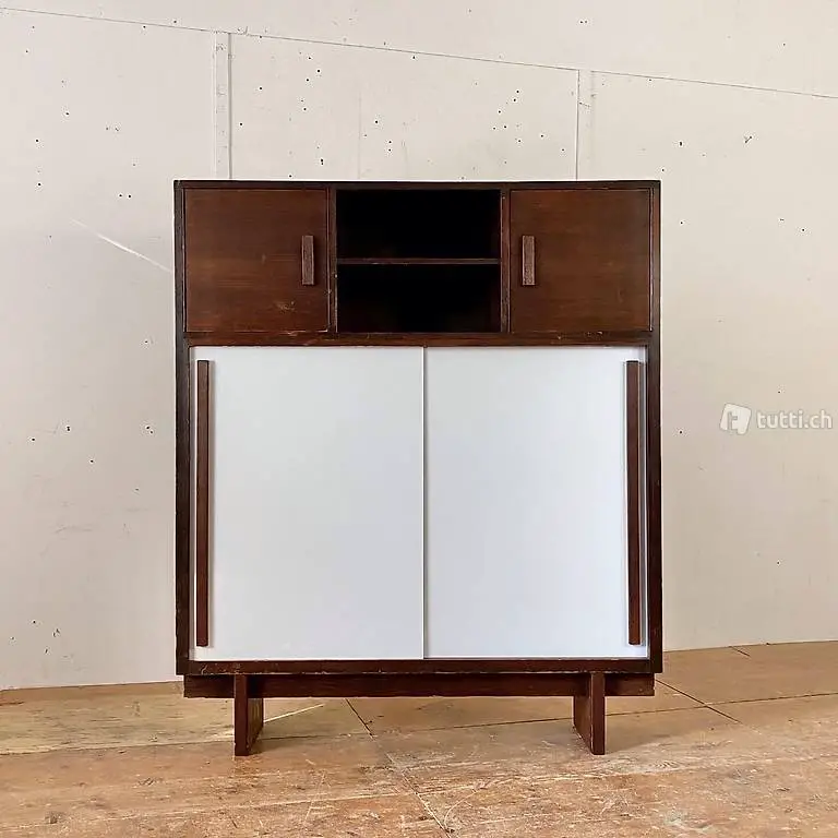  Kommode mit Schiebetüren Highboard Vitrine