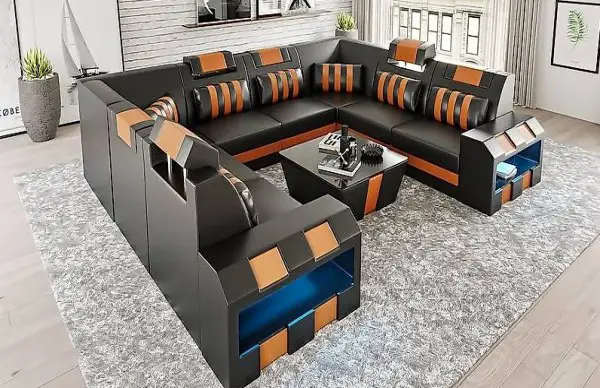  LEDERSOFA ECKSOFA SOFA BIG XXL COUCHGARNITUR NEU VOMP 1