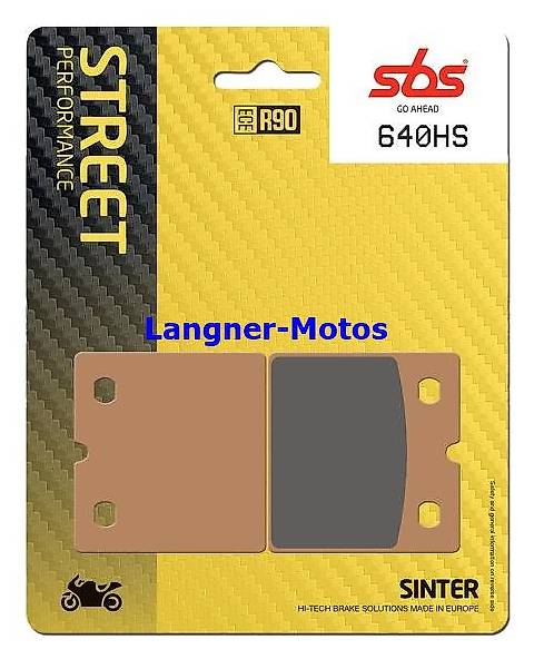 Sinter Bremsbelag SBS 640 HS BMW R100 RS 1000 1993-1995