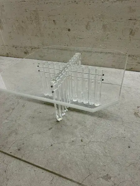 Acrylglas Couch Tisch Beistelltisch Vintage 70er, Space Age
