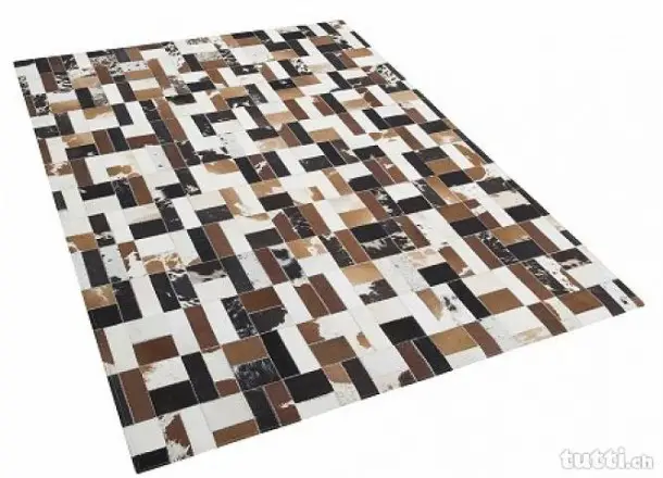  Teppich braun-beige, 160x230, Ledertteppich, Kuhfell, CESME