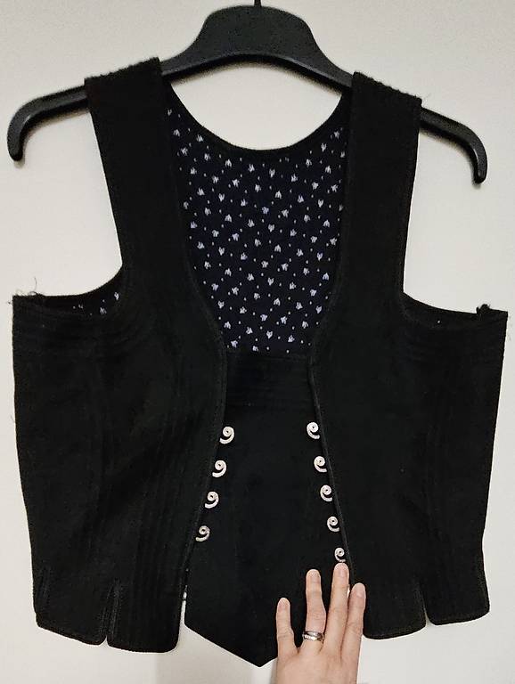 Tracht Mieder Gr.38/40 Wolle Metallhaken Stickerei