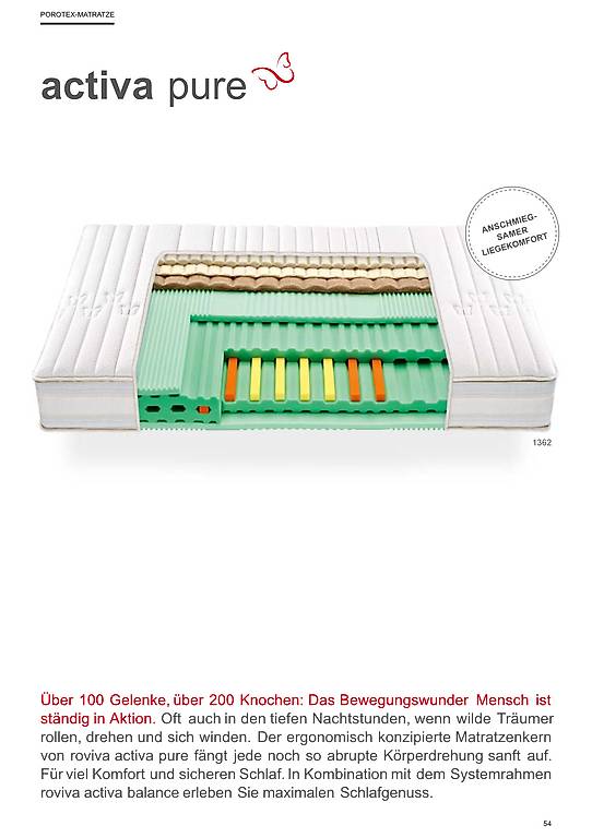 roviva Matratze activa pure - statt VP CHF 1640.-