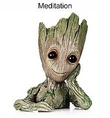 Meditation Baum Mann Blumen Topf Puppe Geschenk Spielzeug