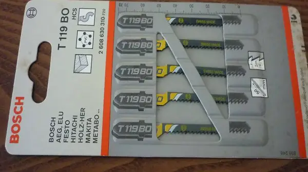  Pack à 5 Stk. Stichsägeblätter BOSCH T 119BO, Nutzlänge 50mm