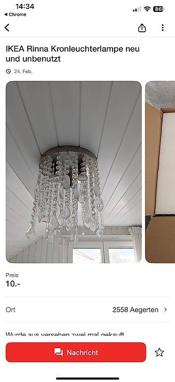 Kronleuchter Rinne Ikea blau bemalt