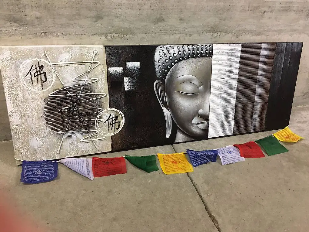 Dipinto su tela tema tibetano Lipo