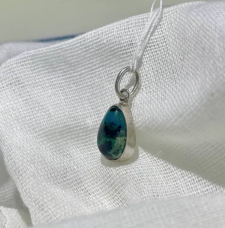 Silberanhänger 925 mit Malachit, vintage