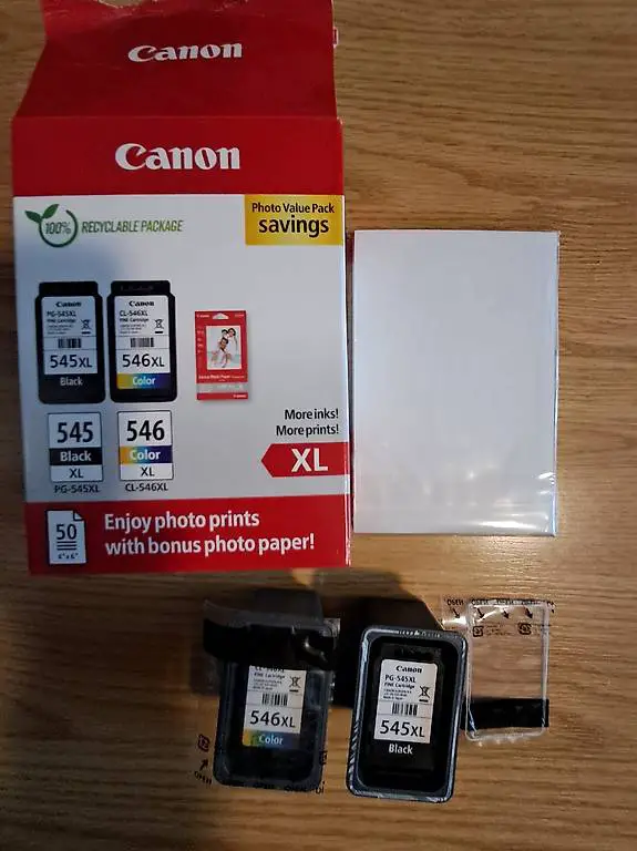 Canon PG-545 XL CL-546 XL und 50 Fotopapier