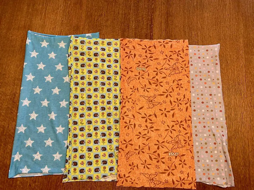 4 Baumwolljersey-Multitücher, 44 cm, Schlauchschal/Bandana