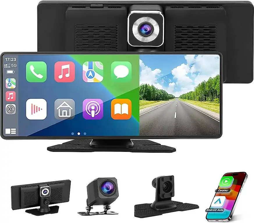 WODHMIEY 10,26 Zoll Auto-Display, 4K Dash Cam, Drahtloses Ca