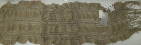 SCHALTUCH-WOLLE- mit goldenen Faden-cognac- braun- kuschelig