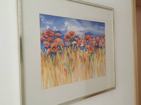 Aquarell Mohnblumen Bild 50x70cm
