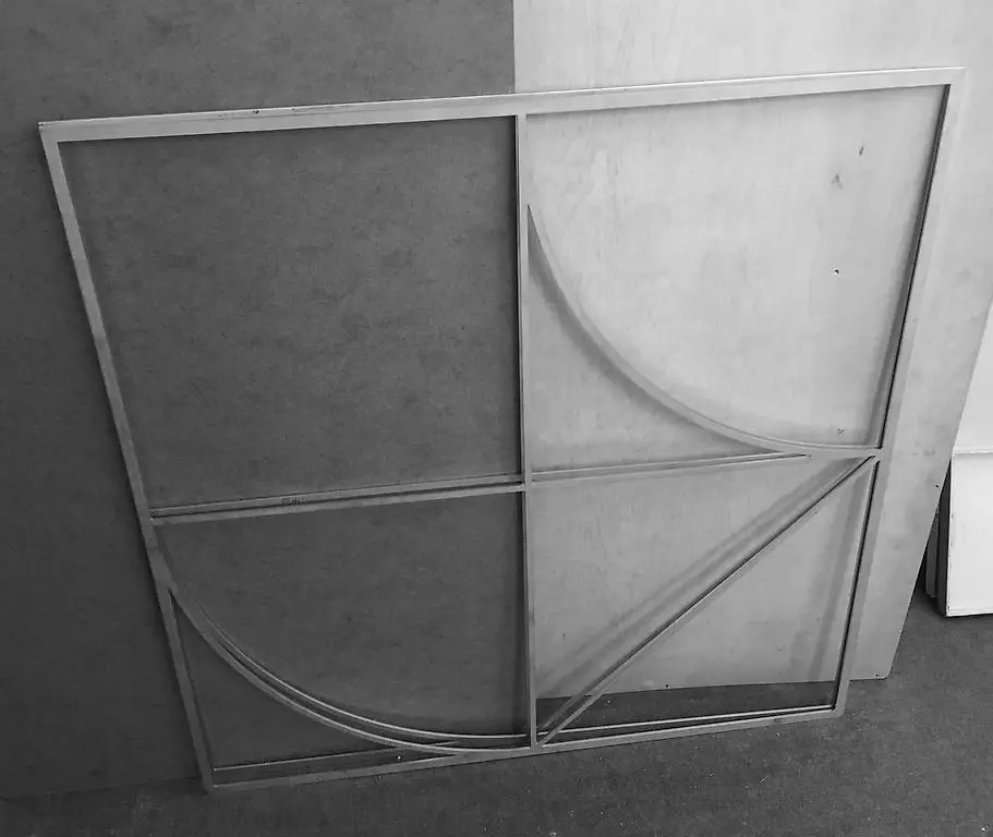 Chromstahlplatte 1/5, geometrische Formen, Laserschnitt