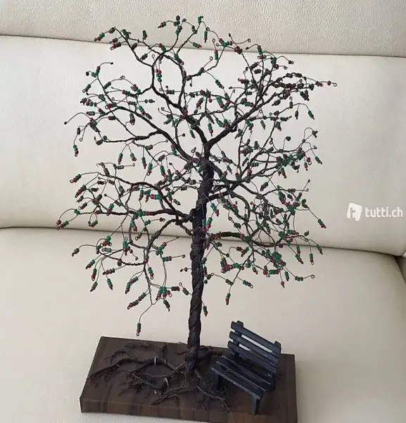 SEHR ALTES DEKO-DRAHT-APFELBÄUMCHEN