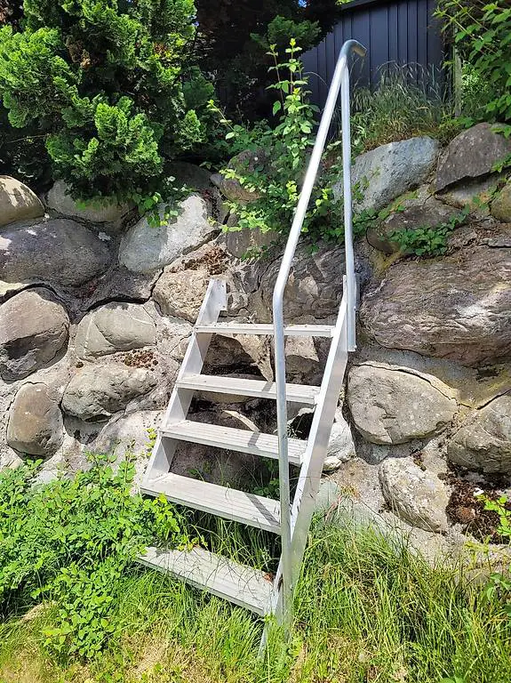 Treppe Garten / Baugrube rostfrei Aluminium 140-150cm