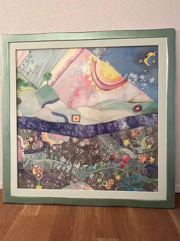 Toller Rahmen mit feiner Seidenmalerei