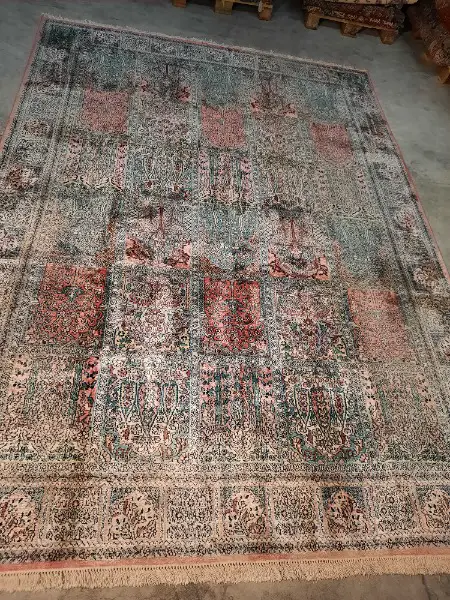 Kaschmir Seiden Teppich handgeknüpft, gereinigt, 244x335cm