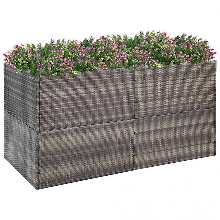 NeuPflanzkübel Grau 157x80x80 cm Poly Rattan