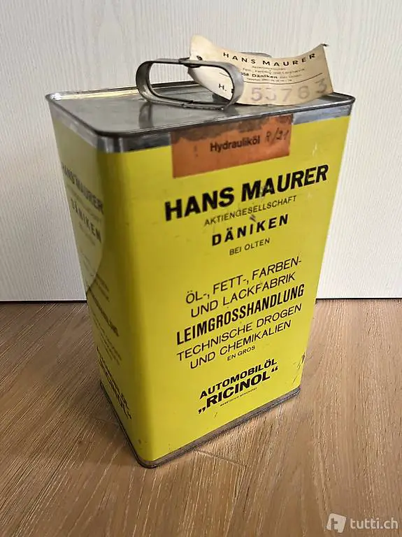 alter RICINOL Ölkanister 10lt., Hans Maurer Däniken b. Olten