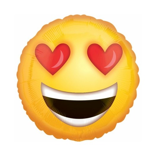 Emoji Herz Augen Folienballon Heliumballon