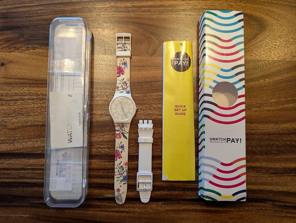 Swatch pay Damen Uhr Blumen