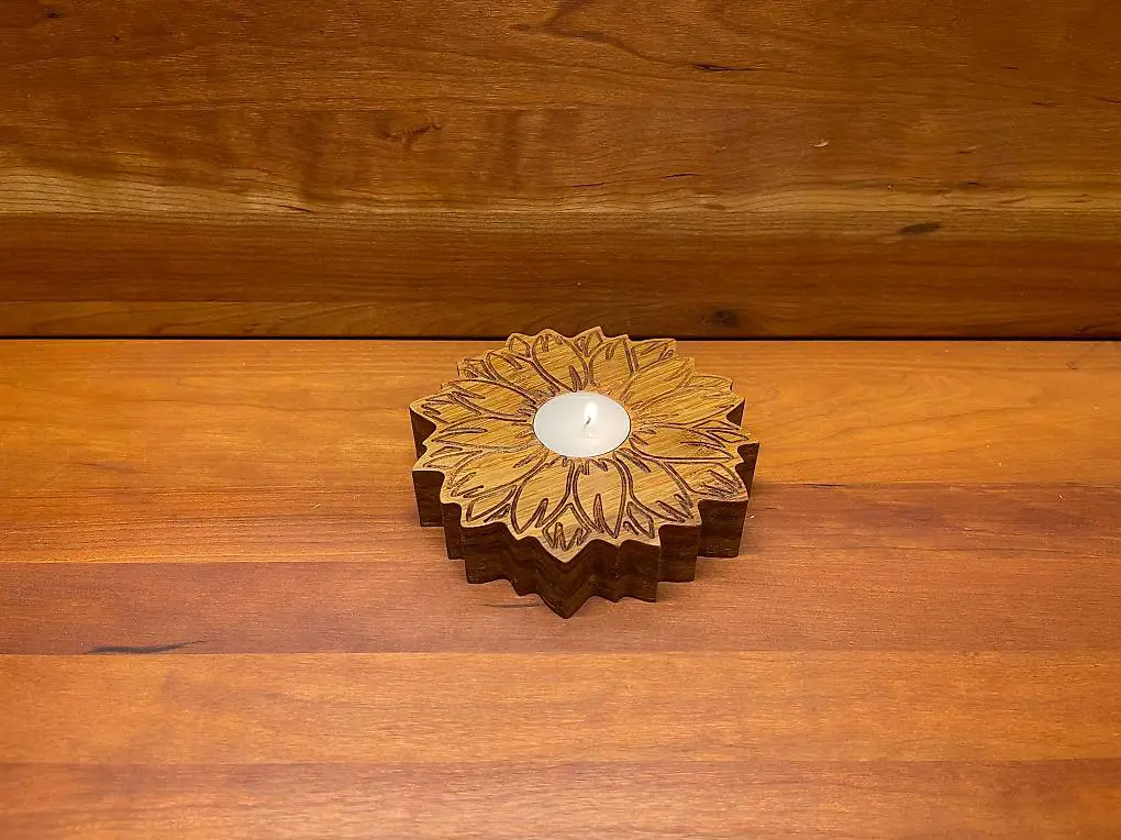 Sonnenblume Teelichthalter handgefertigt