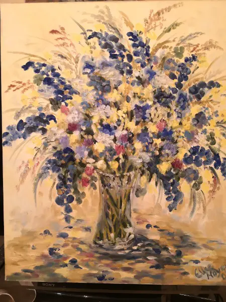 Wiesenstrauss in Glasvase