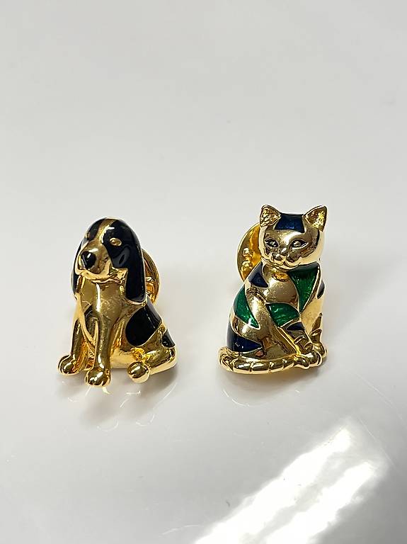 Pin Katze - vergoldet - wie neu