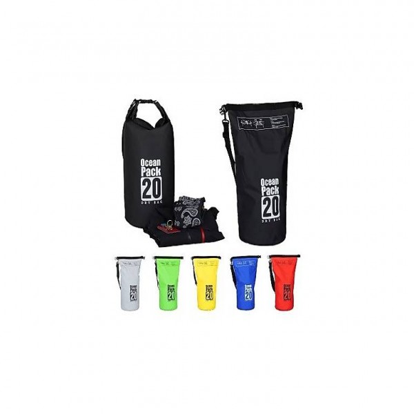  Seesack Strandtasche wasserdicht Outdoor 20L Schwarz