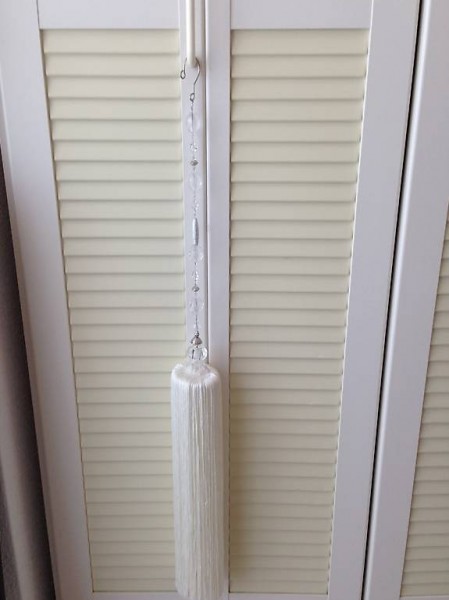 Quaste Deko Tassel ecru mit Glasperlen